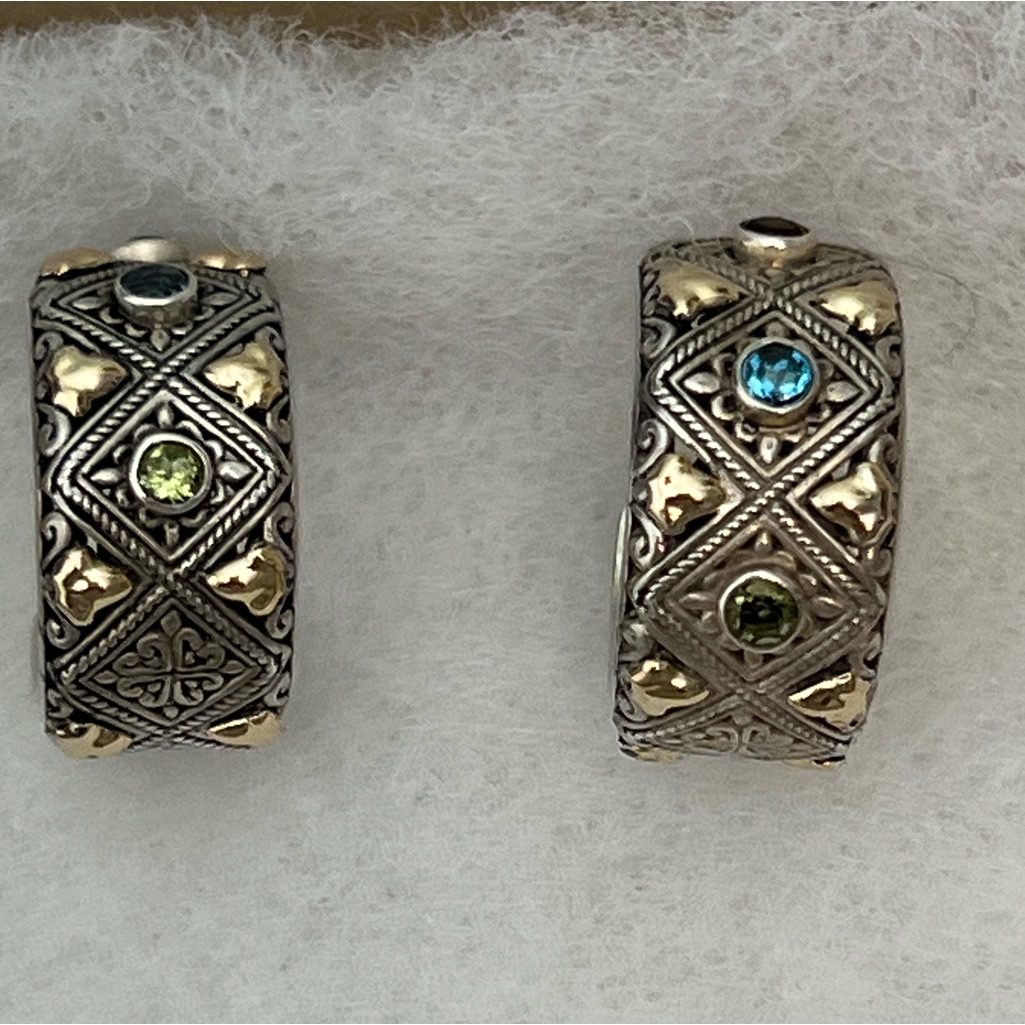 Designer Stauer 925  18k Gold Earrings